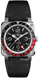 Bell & Ross Instruments Sort/Lær BR0393-BL-ST/SCA
